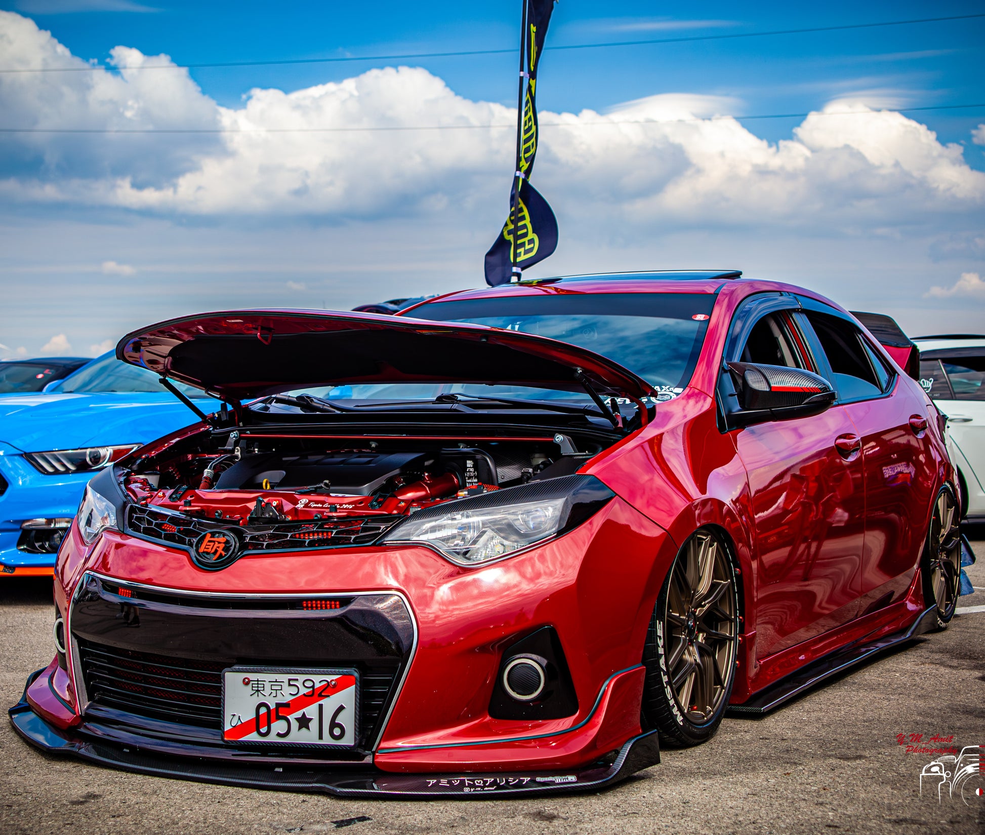 Custom Japanese license plate on show car