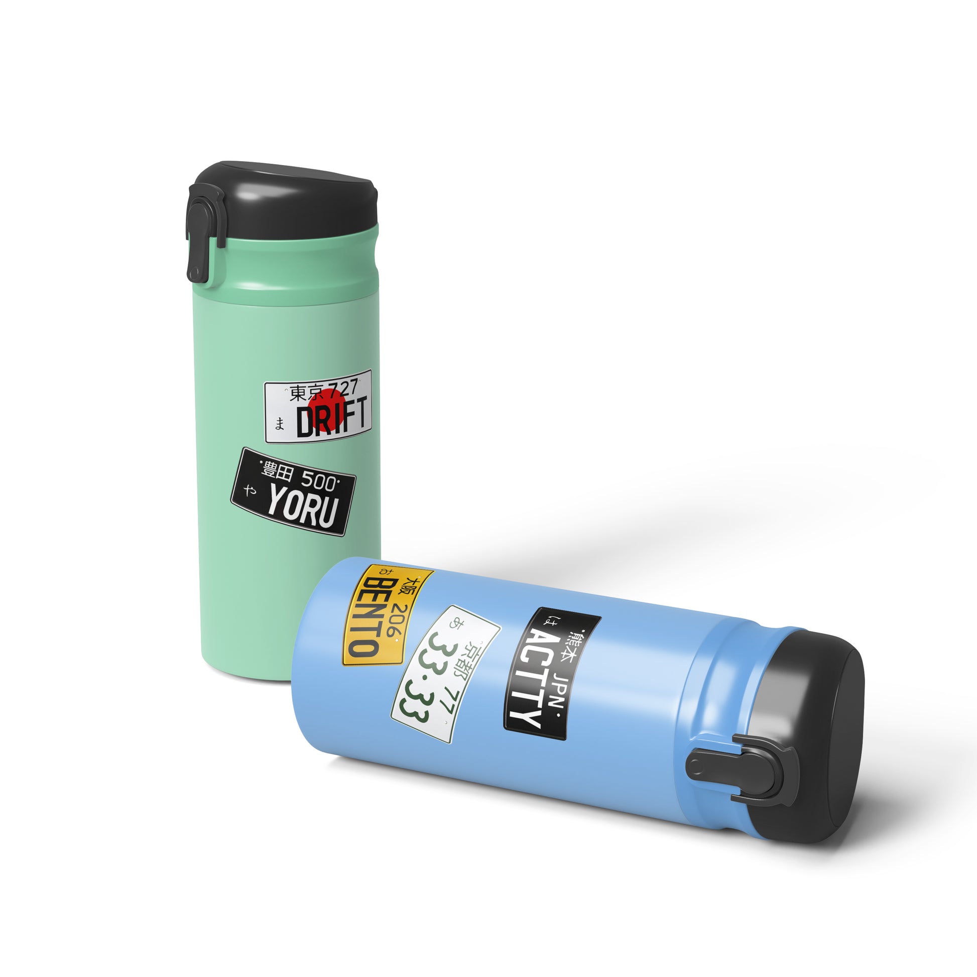 custom-japanese-plate-on-water-bottle