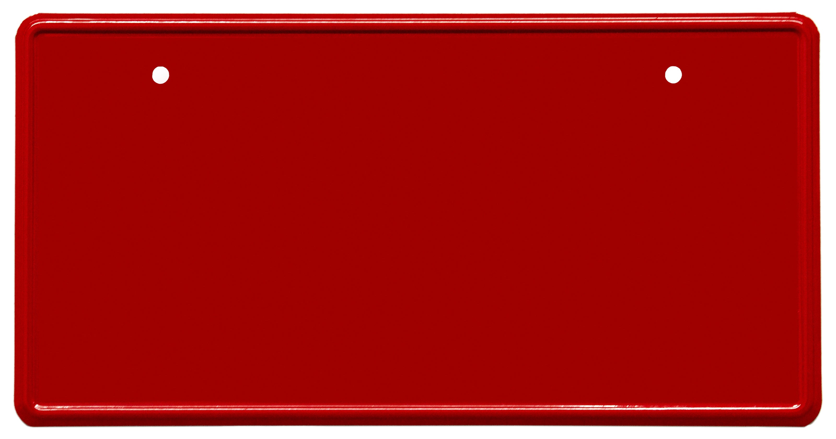 gloss red Japanese license plate